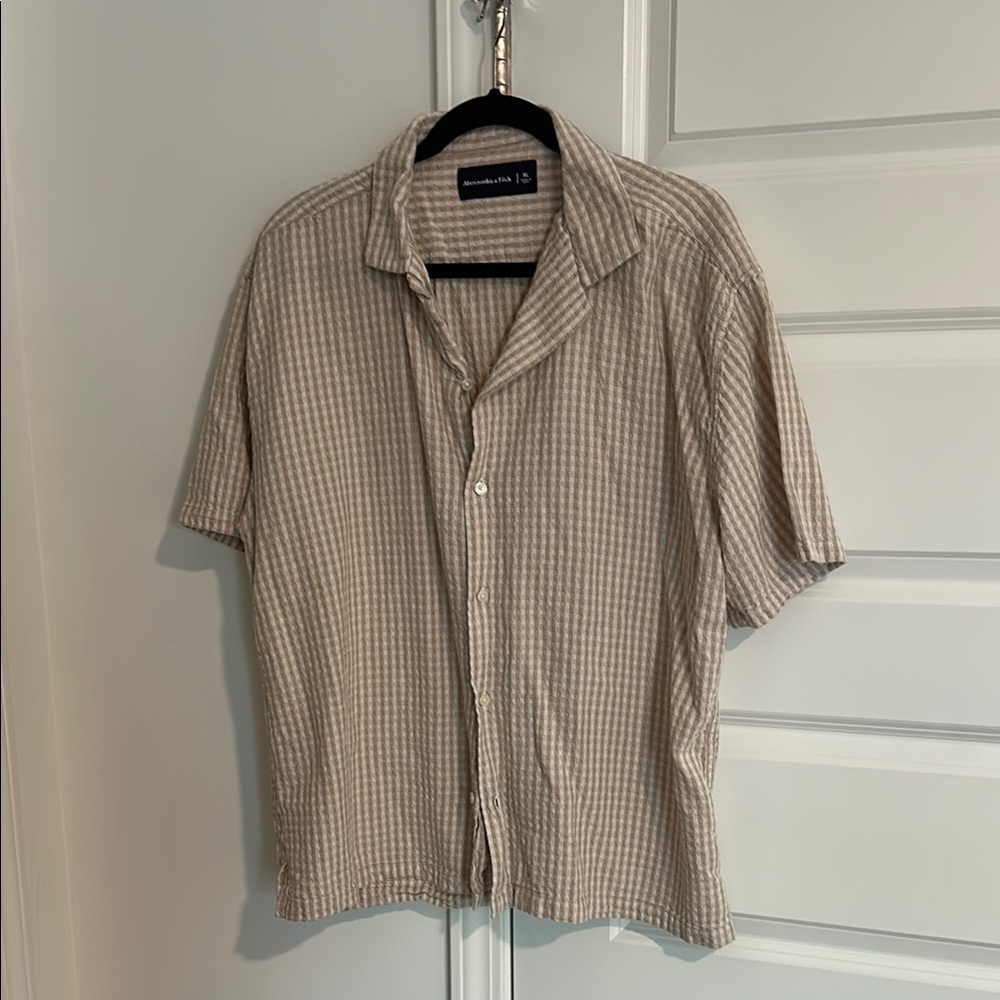 Abercrombie Men's Brown Checkered Shirt